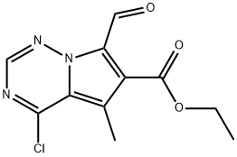 4-chloro-7-forMyl-5-Methylpyrrolo[1,2-f][1,2,4]triazine-6-carboxylate Struktur