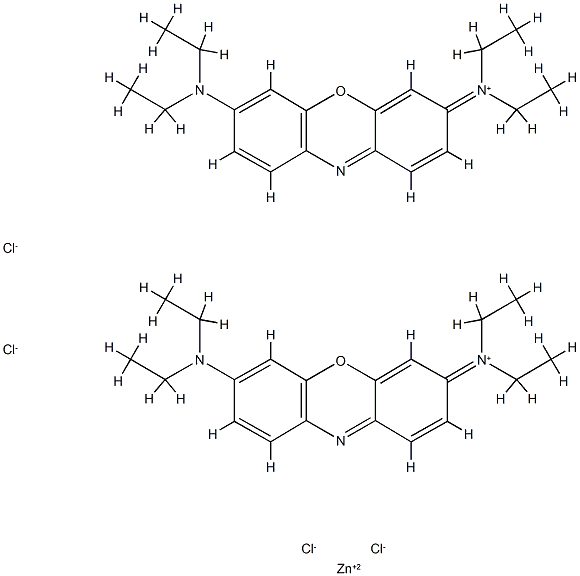 3,7-bis(diethylamino)phenoxazin-5-ium tetrachlorozincate (2:1) Struktur