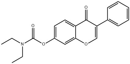 4-oxo-3-phenyl-4H-chromen-7-yl diethylcarbamate Struktur