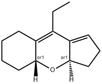 Cyclopenta[b][1]benzopyran, 9-ethyl-2,3,3a,4a,5,6,7,8-octahydro-, (3aR,4aR)-rel- (9CI) Struktur