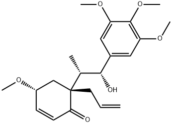 (4R)-6α-[(1S,2R)-2-Hydroxy-1-methyl-2-(3,4,5-trimethoxyphenyl)ethyl]-4-methoxy-6-(2-propenyl)-2-cyclohexen-1-one Struktur