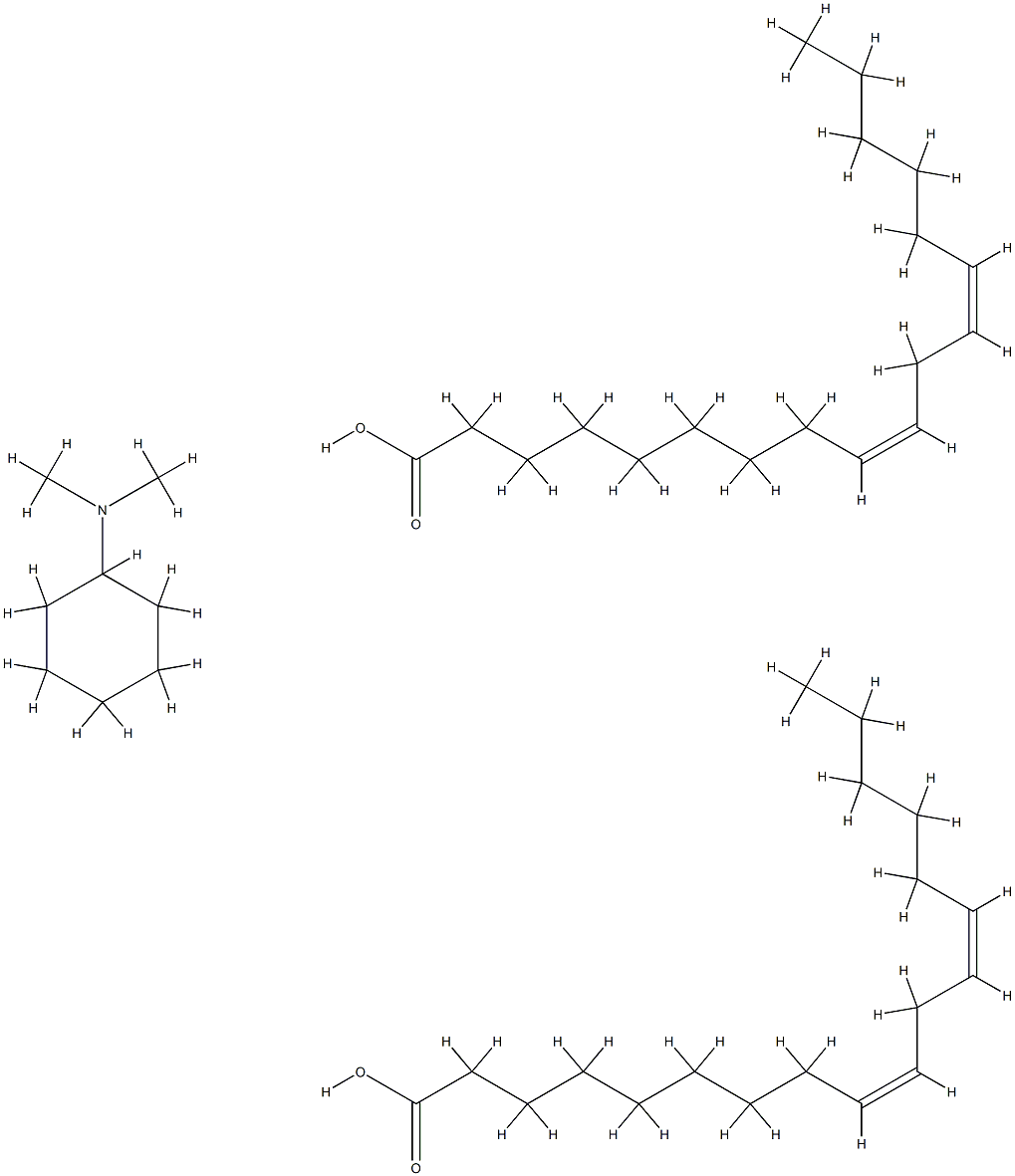 (9Z,12Z)-octadeca-9,12-dienoic acid, dimer, compound with N,N-dimethylcyclohexylamine (1:1) Struktur