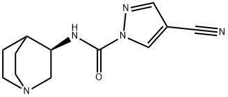 1H-Pyrazole-1-carboxamide,N-(3R)-1-azabicyclo[2.2.2]oct-3-yl-4-cyano-(9CI) Struktur