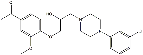 1-(4-{3-[4-(3-chlorophenyl)-1-piperazinyl]-2-hydroxypropoxy}-3-methoxyphenyl)ethanone Struktur