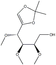 3-O,4-O,5-O-Trimethyl-1-O,2-O-isopropylidene-D-arabino-hexa-1-enitol Struktur