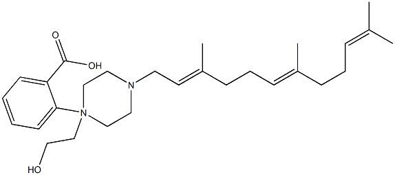 2-[4-(3,7,11-Trimethyl-2,6,10-dodecatrienyl)-1-piperazinyl]ethyl=benzoate Struktur