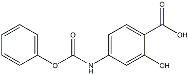 2-hydroxy-4-[(phenoxycarbonyl)amino]benzoic acid Struktur