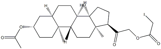 (14β,17R)-3β,14,21-Trihydroxy-5β-pregnan-20-one 3-acetate 21-iodoacetate Struktur