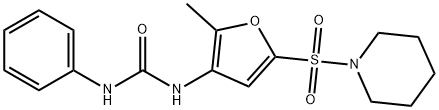 N-[2-Methyl-5-(1-piperidinylsulfonyl)-3-furanyl]-N'-phenylurea Struktur