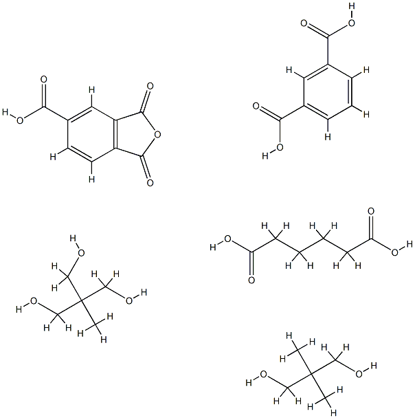 1,3-Benzenedicarboxylic acid, polymer with 1,3-dihydro-1,3-dioxo-5-isobenzofurancarboxylic acid, 2,2-dimethyl-1,3-propanediol, hexanedioic acid and 2-(hydroxymethyl)-2-methyl-1,3-propanediol Struktur