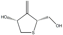 L-threo-Pentitol, 1,3,4-trideoxy-1,4-epithio-3-methylene- (9CI) Struktur