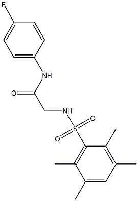 N-(4-fluorophenyl)-2-{[(2,3,5,6-tetramethylphenyl)sulfonyl]amino}acetamide Struktur