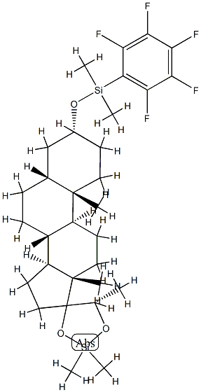 (5'S)-3α-[[Dimethyl(pentafluorophenyl)silyl]oxy]-2',2',5'-trimethylspiro[5β-androstane-17,4'-[1,3]dioxa[2]silacyclopentane] Struktur