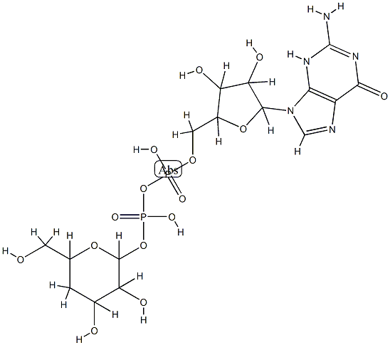 guanosine diphosphate-4-deoxymannose Struktur