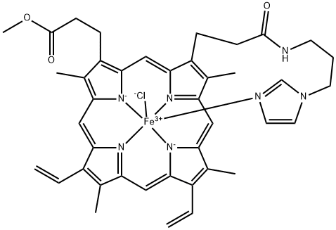 protohemin mono-3-(imidazol-1-yl)propylamide monomethyl ester Struktur