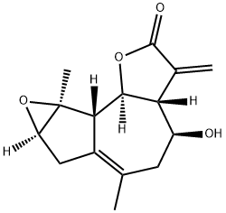 (3aR)-3aβ,4,5,7,7aα,8a,8bβ,8cα-Octahydro-4β-hydroxy-6,8aα-dimethyl-3-methyleneoxireno[2,3]azuleno[4,5-b]furan-2(3H)-one Struktur