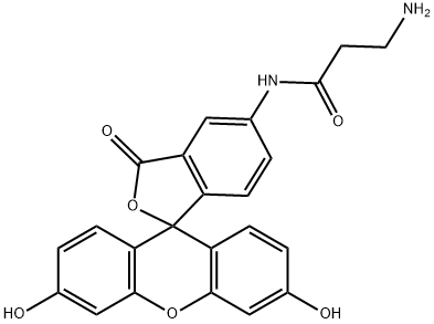 N-(2-aminoethylcarbonyl)-5(6)-aminofluorescein Struktur