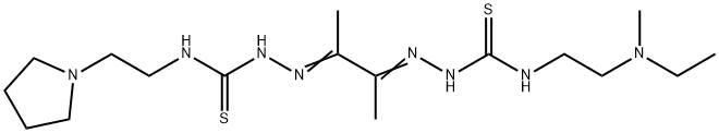 4-[2-(N-Ethyl-N-methylamino)ethyl]-4'-[2-(pyrrolidin-1-yl)ethyl][1,1'-(1,2-dimethyl-1,2-ethanediylidene)bisthiosemicarbazide] Struktur