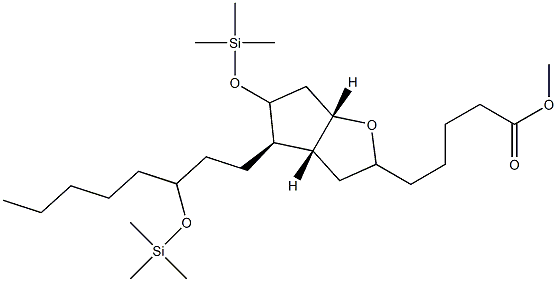 6,9α-Epoxy-11,15-bis[(trimethylsilyl)oxy]prostan-1-oic acid methyl ester Struktur