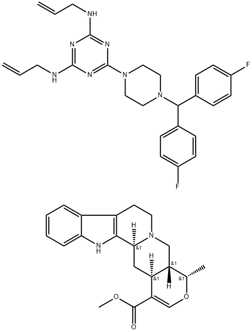 Almitrine-raubasine Struktur