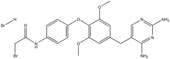 2,4-diamino-5-((3,5-dimethoxy-4-(4-bromoacetamidophenoxy)benzyl)pyrimidine) Struktur