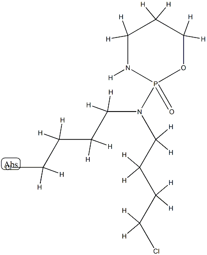 N,N-bis(4-chlorobutyl)-2-oxo-1-oxa-3-aza-2$l^{5}-phosphacyclohexan-2-a mine Struktur