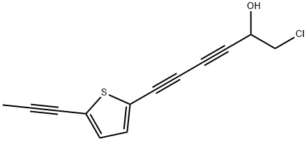 1-chloro-6-(5-(prop-1-ynyl)thiophen-2-yl)hexa-3,5-diyn-2-ol Struktur