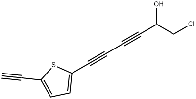 1-chloro-6-(5-ethynylthiophen-2-yl)hexa-3,5-diyn-2-ol Struktur