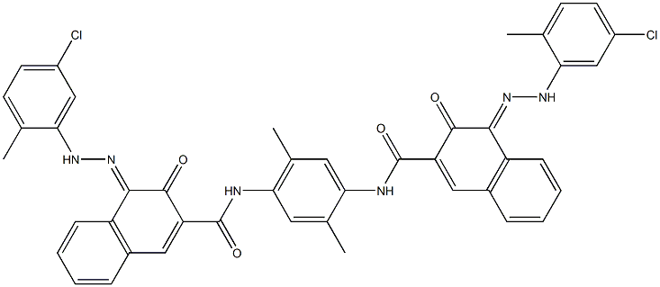 N,N'-(2,5-dimethyl-1,4-phenylene)bis[4-[(5-chloro-2-methylphenyl)azo]-3-hydroxynaphthalene-2-carboxamide Struktur