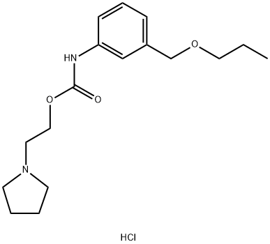 2-(2,3,4,5-tetrahydropyrrol-1-yl)ethyl N-[3-(propoxymethyl)phenyl]carb amate chloride Struktur