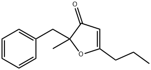 3(2H)-Furanone,2-methyl-2-(phenylmethyl)-5-propyl-(9CI) Struktur