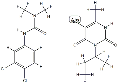 5-bromo-3-butan-2-yl-6-methyl-1H-pyrimidine-2,4-dione: 3-(3,4-dichloro phenyl)-1,1-dimethyl-urea Struktur