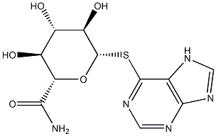 1-deoxy-1-(6-thiopurinyl)-beta-glucopyranosiduronamide Struktur