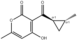 2H-Pyran-2-one,4-hydroxy-6-methyl-3-[[(1R,2R)-2-methylcyclopropyl]carbonyl]-,rel-(9CI) Struktur