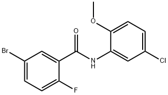 5-bromo-N-(5-chloro-2-methoxyphenyl)-2-fluorobenzamide Struktur