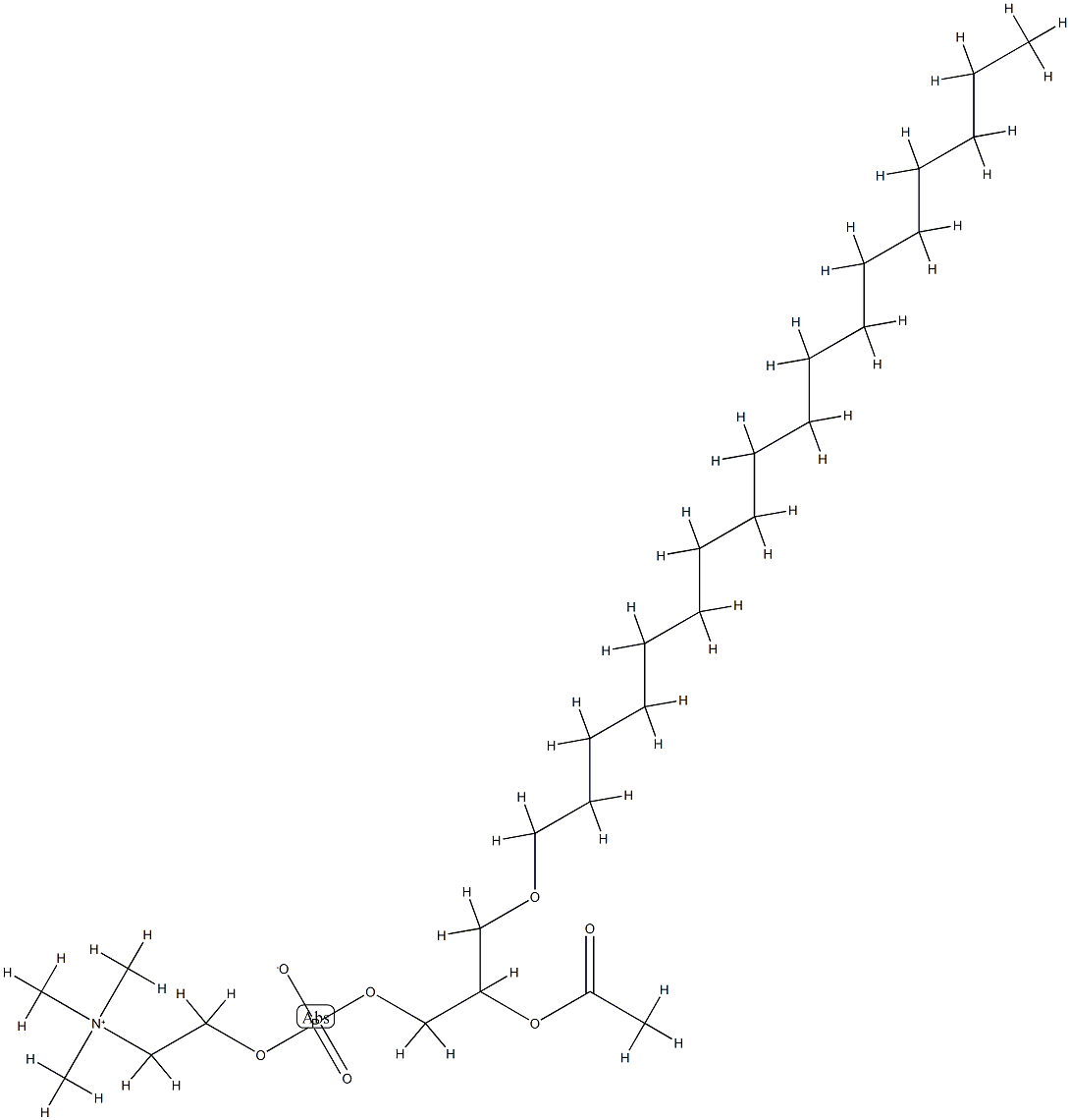 1-0-octadecyl 2-0-acetyl sn-glycero-3-phosphorylcholine Struktur