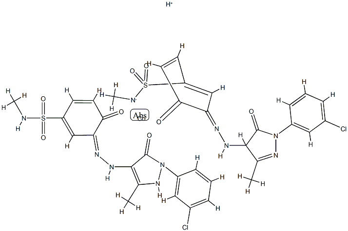 hydrogen bis[3-[[1-(3-chlorophenyl)-4,5-dihydro-3-methyl-5-oxo-1H-pyrazol-4-yl]azo]-4-hydroxy-N-methylbenzenesulphonamidato(2-)]cobaltate(1-)  Struktur