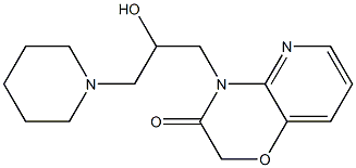 10-[2-hydroxy-3-(1-piperidyl)propyl]-7-oxa-2,10-diazabicyclo[4.4.0]dec a-2,4,11-trien-9-one Struktur