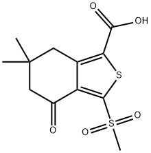 Benzo[c]thiophene-1-carboxylic acid, 4,5,6,7-tetrahydro-6,6-dimethyl-3-(methylsulfonyl)-4-oxo- Struktur