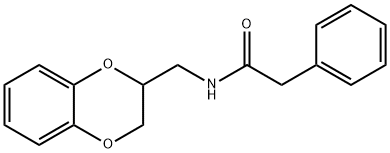 N-(2,3-dihydro-1,4-benzodioxin-2-ylmethyl)-2-phenylacetamide Struktur