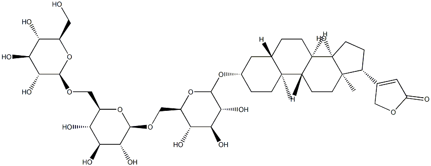 3β-[[6-O-(6-O-β-D-Glucopyranosyl-β-D-glucopyranosyl)-β-D-glucopyranosyl]oxy]-14-hydroxy-5α-card-20(22)-enolide Struktur