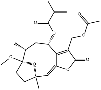 8α-(2-Methylacryloyloxy)-
1-O-Methylhirsutinolide 13-O-acetate Struktur