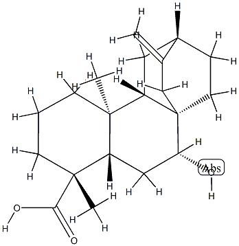 (5β,8R,9β,10α,12S)-7α-Hydroxyatis-16-en-18-oic acid Struktur