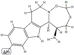 (1S)-11-Bromo-1,2,7,8,13,13bβ-hexahydro[1,6,2]oxathiazepino[2',3':1,2]pyrido[3,4-b]indol-1α-amine Struktur