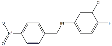 3-chloro-4-fluoro-N-[(4-nitrophenyl)methyl]aniline Struktur