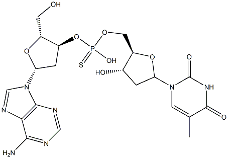 5'-O-thymidyl 3'-O-(2'-deoxyadenosyl) phosphorothioate Struktur