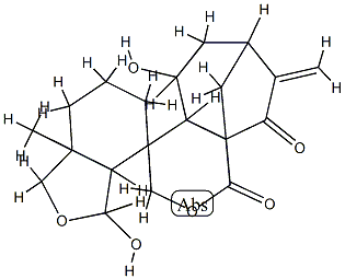 3,3a,5,6,7,7a,5',6',7',8'-Decahydro-3,5'-dihydroxy-7a-methyl-8'-methylenespiro[isobenzofuran-4(1H),4'(3'H)-[1H-7,9a]methanocyclohepta[c]pyran]-1',9'(4'aH)-dione Struktur