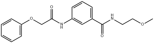 N-(2-methoxyethyl)-3-[(2-phenoxyacetyl)amino]benzamide Struktur