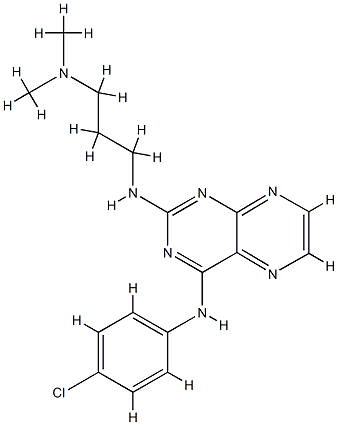 4-N-(4-chlorophenyl)-2-N-[3-(dimethylamino)propyl]pteridine-2,4-diamine Struktur