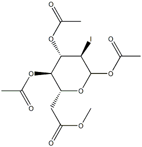 1,3,4,6-Tetra-O-acetyl-2-deoxy-2-iodo-a-D-glucopyranose Struktur